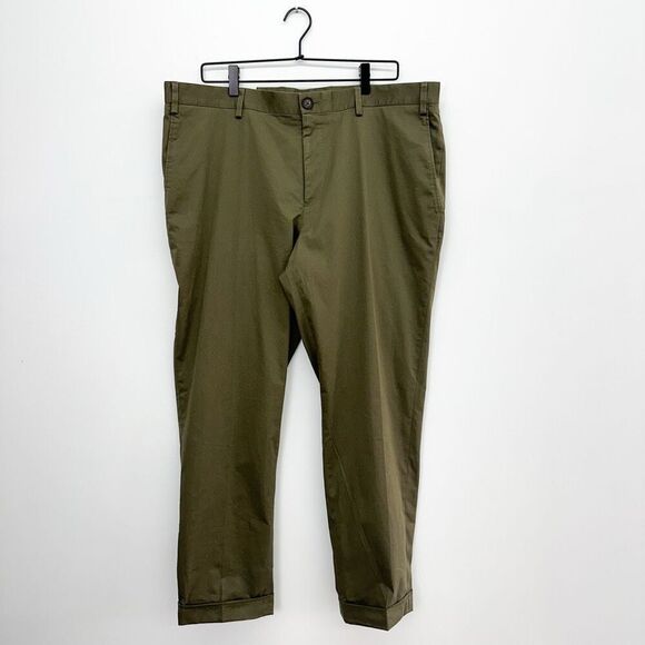 Moss 1851 Men’s Organic Cotton Blend Olive Green Tailored Ankle Pant Suit DIFFER - Picture 9 of 16